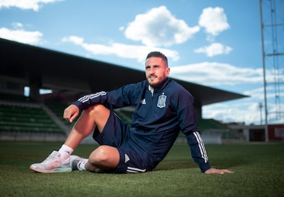 Koke, jugador de la selección española, durante la entrevista en la Ciudad del Fútbol de Las Rozas (Madrid).