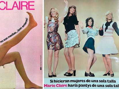 Anuncios de la empresa de medias Marie Claire en los años setenta.
