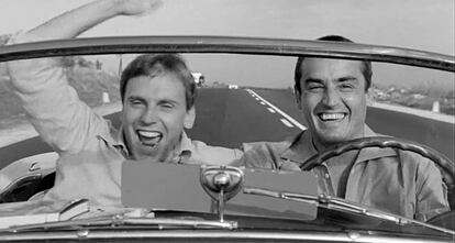 Vittorio Gassman y Jean-Louis Trintignant en 'La escapada' (1962).