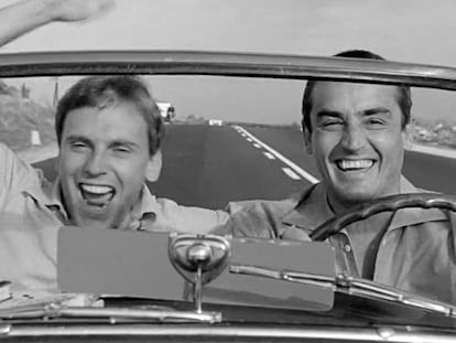 Vittorio Gassman y Jean-Louis Trintignant en 'La escapada' (1962).