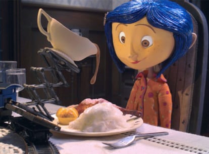 Coraline, en una imagen de la película <i>Los mundos de Coraline.</i>