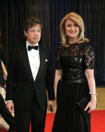 Nicolas Berggruen e Arianna Huffington em um jantar de gala, neste ano, nos EUA.