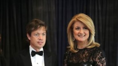 Nicolas Berggruen e Arianna Huffington em um jantar de gala, neste ano, nos EUA.