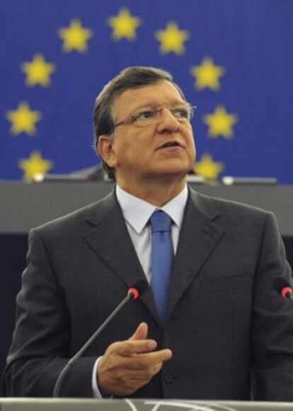 Barroso se dirige al pleno del Parlamento Europeo.