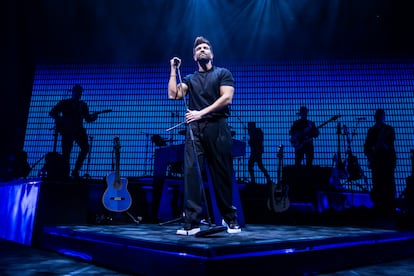 Pablo Alborán in a recital at the WiZink Center in Madrid, in November 2023. 