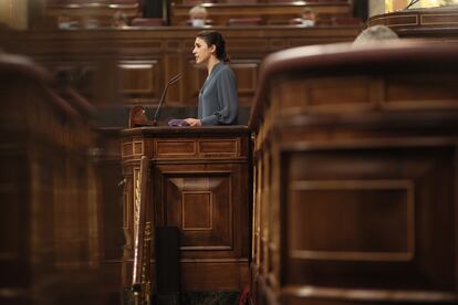 La ministra de Igualdad, Irene Montero, este martes en el Congreso.