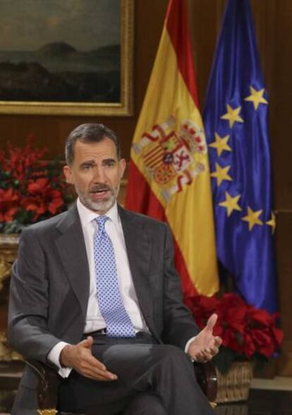 El rei Felip VI durant el discurs de Nadal.