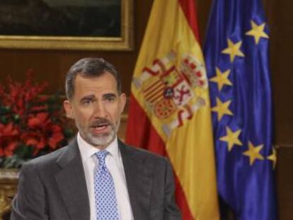 El rei Felip VI durant el discurs de Nadal.