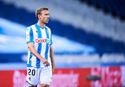 Monreal, durante el último partido de La Real en Anoeta, disputado el pasado 14 de junio.