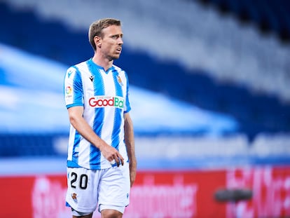 Monreal, durante el último partido de La Real en Anoeta, disputado el pasado 14 de junio.