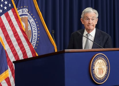 El presidente de la Reserva Federal, Jerome Powell, este miércoles en Washington.