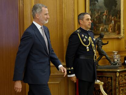 Felipe VI, durante una recepción en el palacio de la Zarzuela, el pasado día 16.