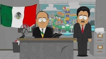 Fotograma del capítulo de South Park donde se muestra al personaje de 'presidente mexicano'
