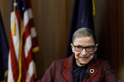 La juez del Tribunal Supremo Ruth Bader Ginsburg en Nueva York el 2018.JUSTIN LANE / EFE