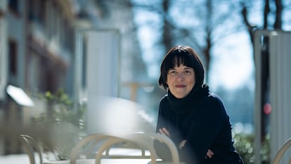 Pilar Adón, en una cafetería de Madrid, en enero.