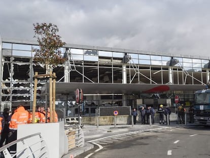 L'aeroport de Brussel·les-Zaventem, després de l'atemptat.