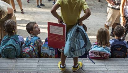 Alumnos en una escuela de Barcelona.