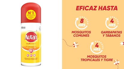 Este tipo de repelente antimosquitos se vende en espray y es resistente aun en condiciones de elevada humedad.