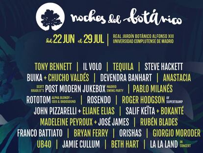 Te invitamos a los conciertos de las Noches del Botánico