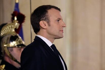 El presidente Emmanuel Macron este viernes en Par&iacute;s.