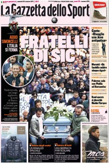 Portada de 'La Gazzetta dello Sport.