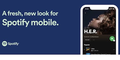 Nuevo diseño de Spotify en iOS.