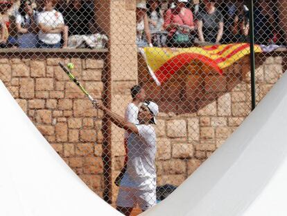 Rafa Nadal se entrena en Montecarlo. 