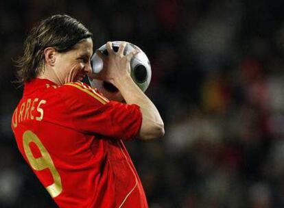 Fernando Torres, el miércoles durante el partido con Italia.