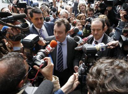 Manuel Cobo, a su llegada a la sede del PP en la calle Génova para comparecer ante el Comité de Derechos y Garantías