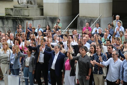 Alcaldes vascos en defensa del euskera