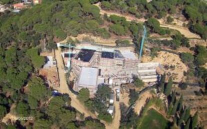 Las obras de la mansión vistas desde el aire.