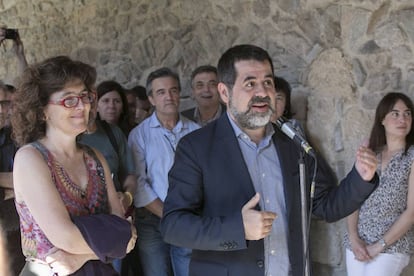Jordi Sànchez después de saber que seguirá de presidente.