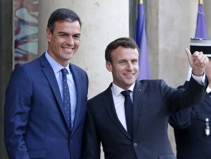Pedro Sánchez, izquierda, y Enmmanuel Macron, el pasado 27 de mayo en París. 