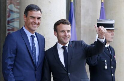 Pedro Sánchez, izquierda, y Enmmanuel Macron, el pasado 27 de mayo en París. 