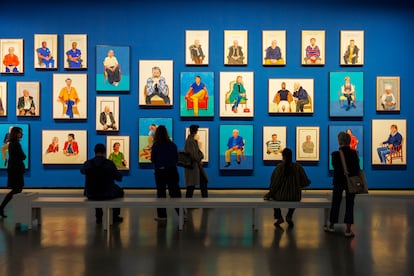 PARIS, FRANCE - APRIL 8: General view during the "Do You Remember They Can't Cancel The Spring - David Hockney 25" Exhibition at Louis Vuitton Foundation on April 8, 2025 in Paris, France. (Photo by Luc Castel (GETTY IMAGES)