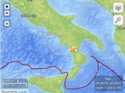 Localización del terremoto según el Instituto Geológico de EE UU.