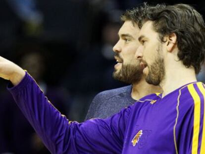 Marc y Pau Gasol, este miércoles.