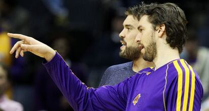 Marc y Pau Gasol, este miércoles.