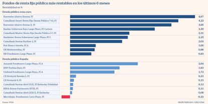 Fondos de renta fija pública más rentables en los últimos 6 meses