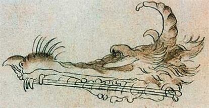 Instrumento de cuerda dibujado por Leonardo da Vinci en el manuscrito del Instituto de Francia.