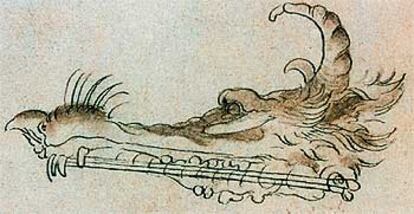 Instrumento de cuerda dibujado por Leonardo da Vinci en el manuscrito del Instituto de Francia.