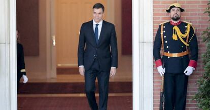 El presidente del Gobierno, Pedro Sanchez, en La Moncloa.