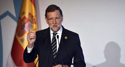 El presidente del Gobierno, Mariano Rajoy, este lunes en Turquía.