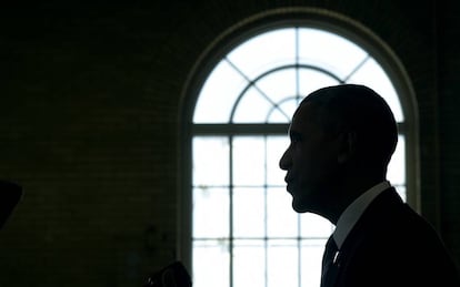 El presidente Obama en la academia Benjamin Banneker, en Washington.