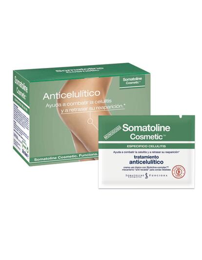 Somatoline Cosmetic presenta su tratamiento anticelulítico también en sobres monodosis, perfectos para llevar en el neceser a cualquier sitio. La caja completa cuesta 49 euros.