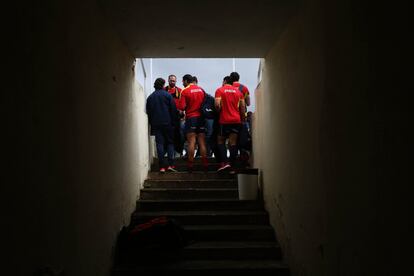 Entrenamiento de la selección española de rugby, el 14 de marzo de 2018.