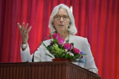 Christine Lagarde, en una conferencia en Camboya.