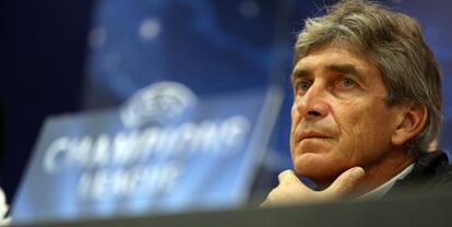 Pellegrini, en su rueda de prensa de hoy.