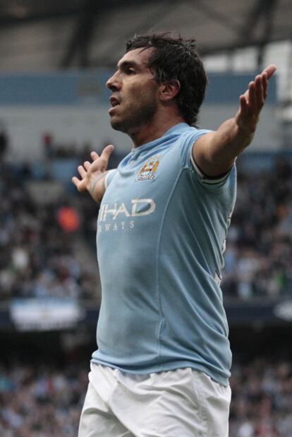 Carlos Tévez, durante la final de la última FA Cup.