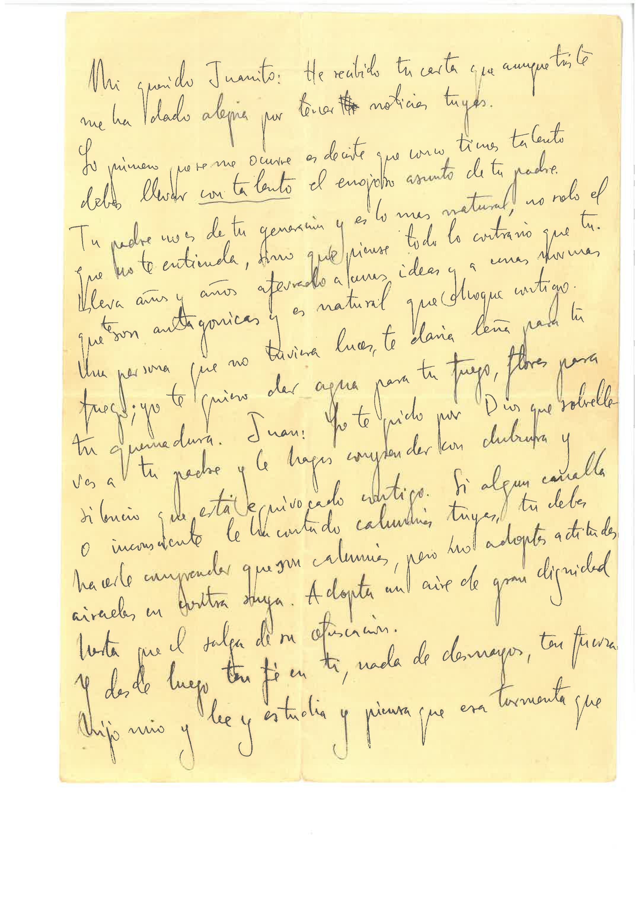 Carta de Lorca a Juan Ramírez de Lucas.
